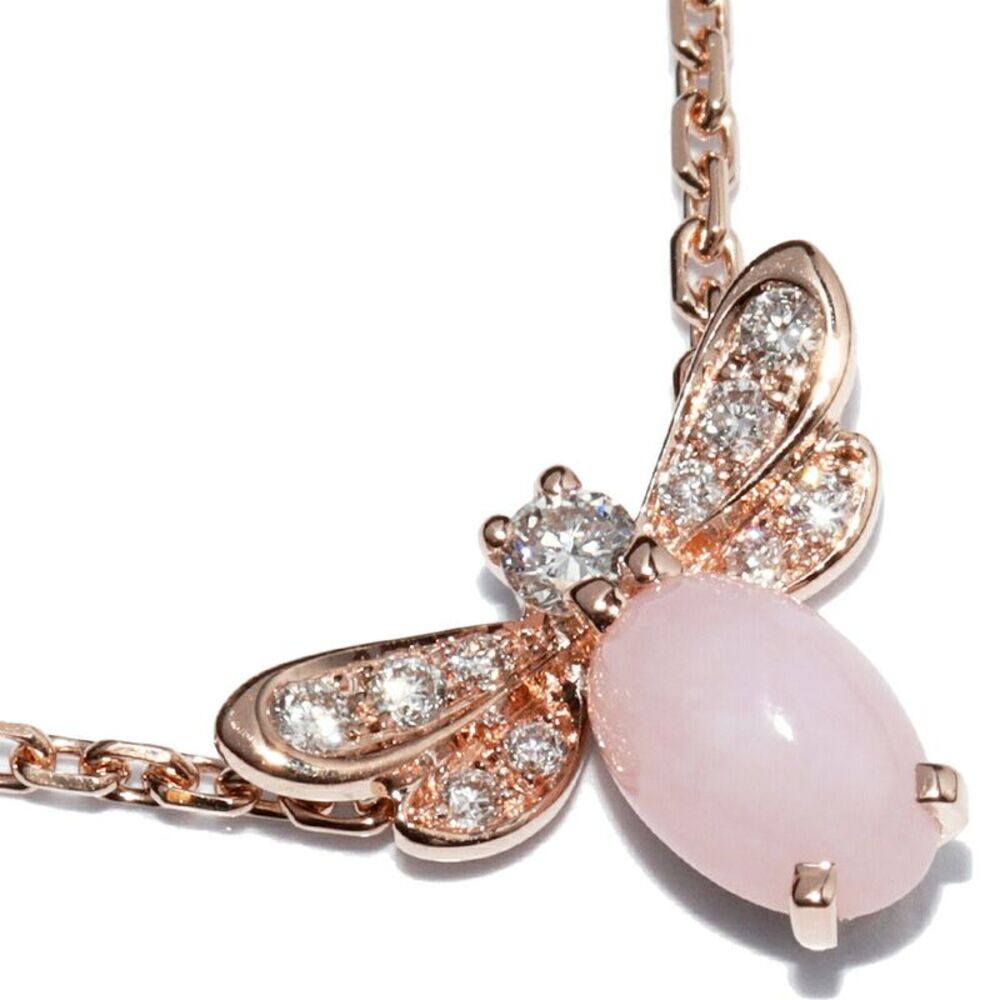Chaumet K18PG Pink Opal Diamond Necklace